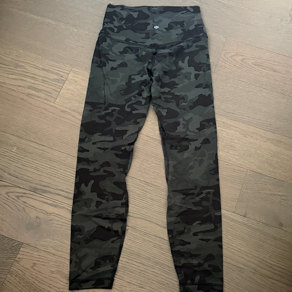 Lululemon Athletica Camouflage Leggings - Black and Green